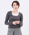 トップス/レイヤード風/カットソー/レイヤード風 ニットソー TINA：JOJUN
