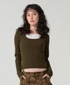 トップス/レイヤード風/カットソー/レイヤード風 ニットソー TINA：JOJUN