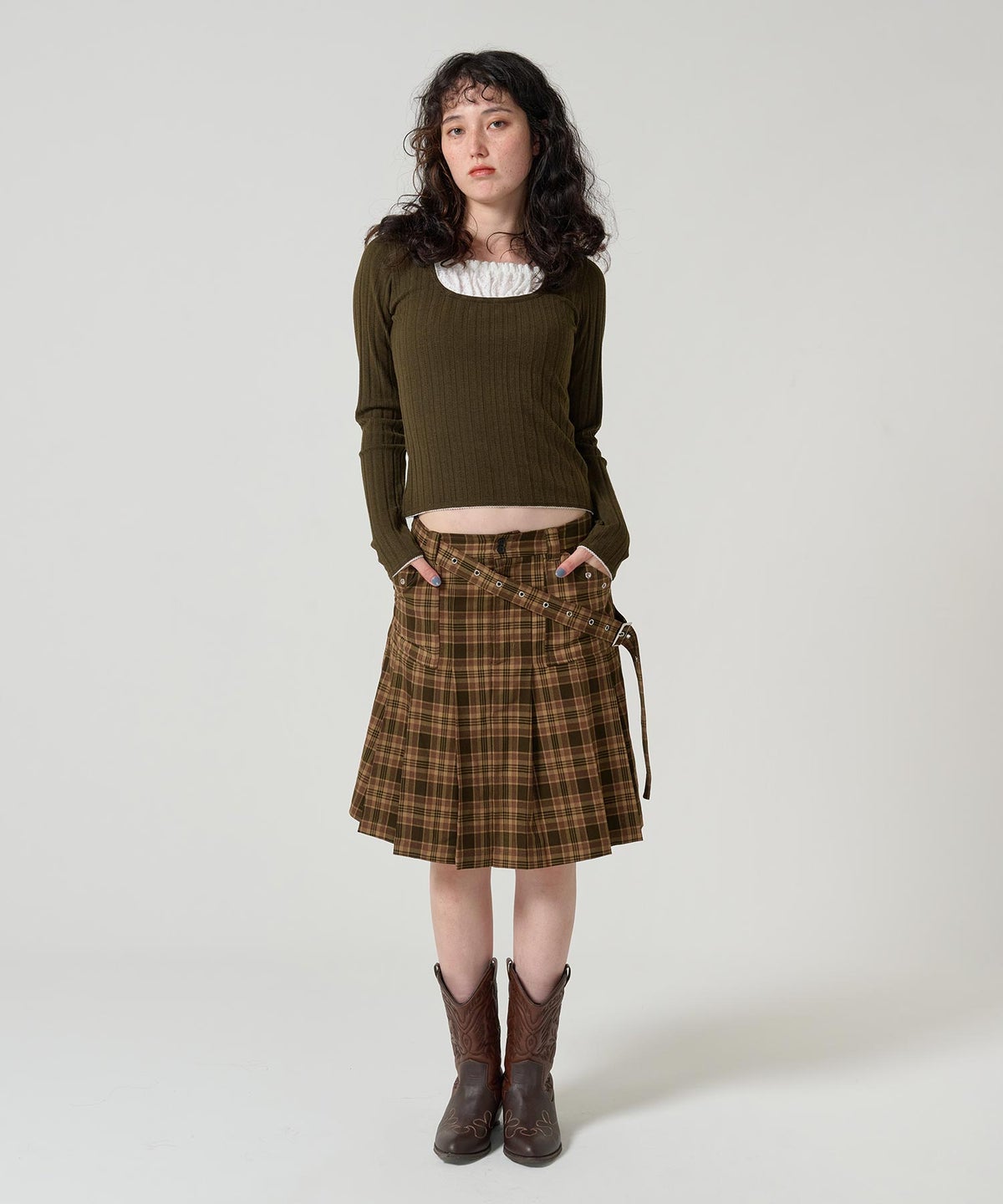 トップス/レイヤード風/カットソー/レイヤード風 ニットソー TINA：JOJUN