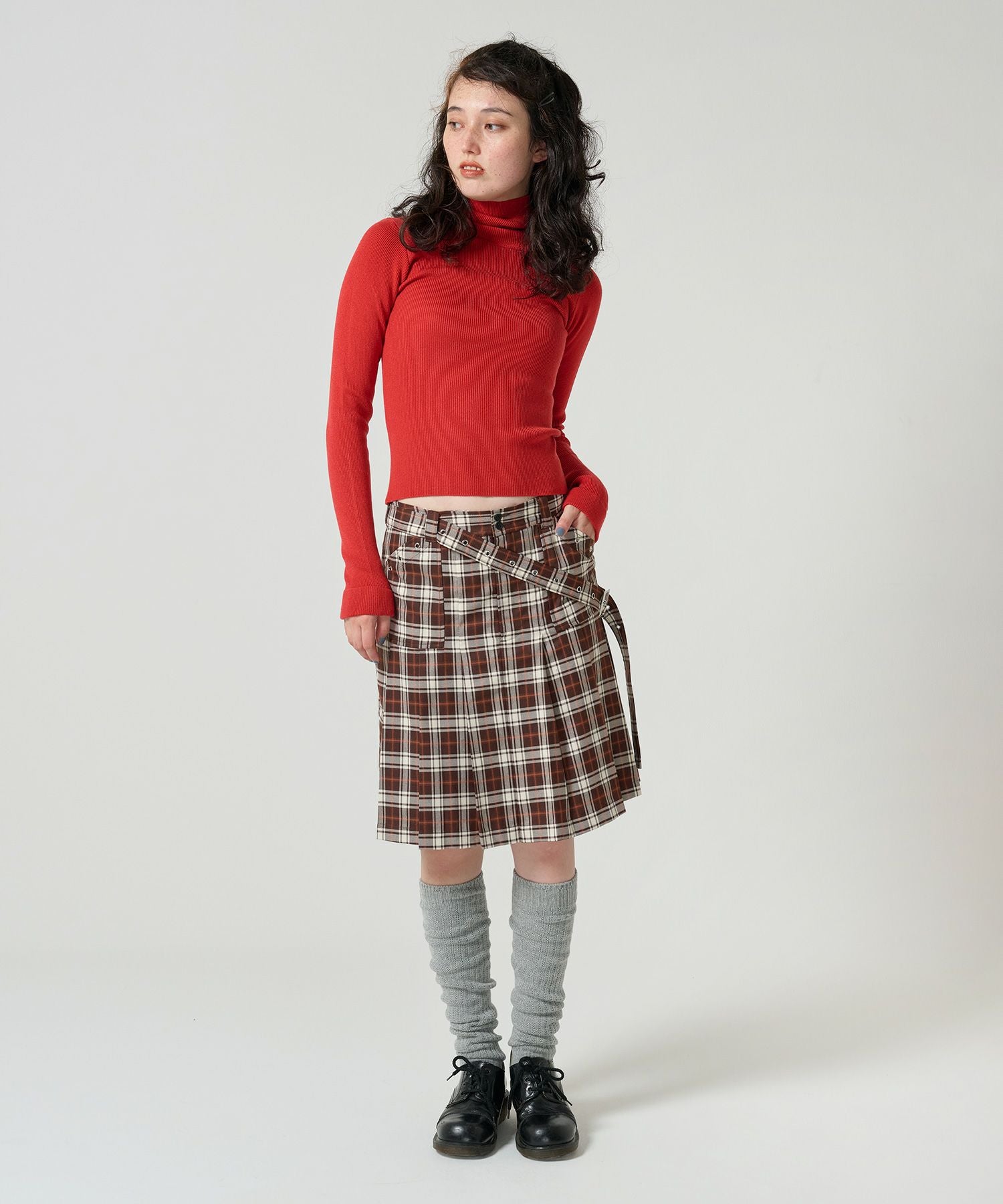 Special-Price-SALE ミニ丈 チェックプリーツスカート TINA：JOJUN 全2