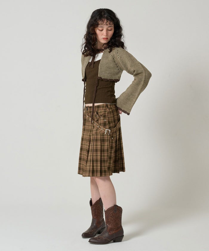 スカート/チェック/ハトメ/ミニ丈