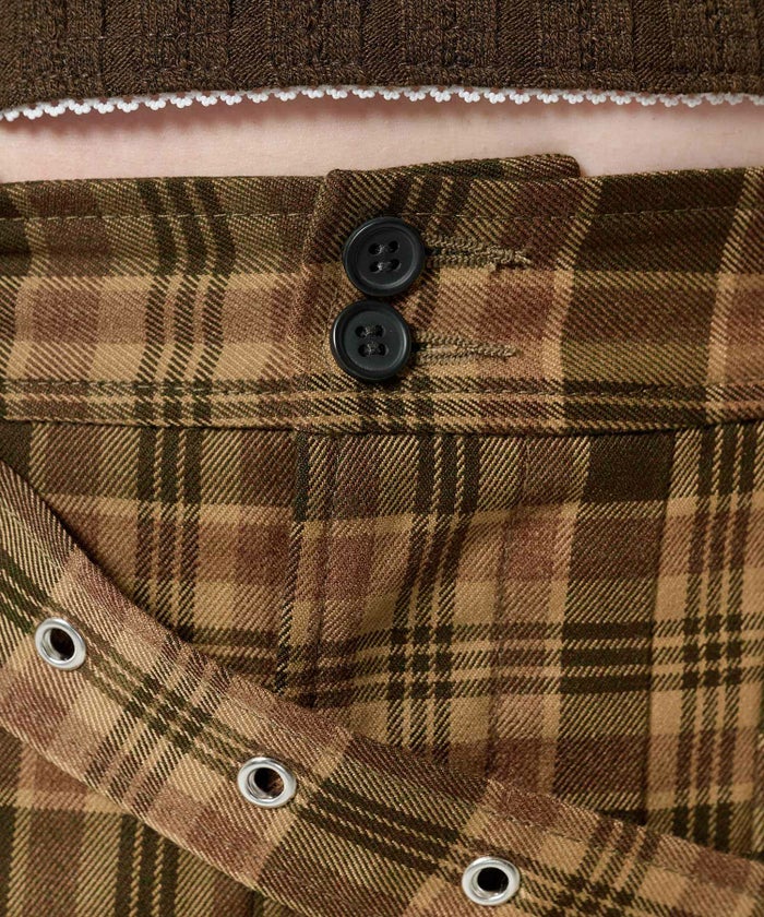 スカート/チェック/ハトメ/ミニ丈