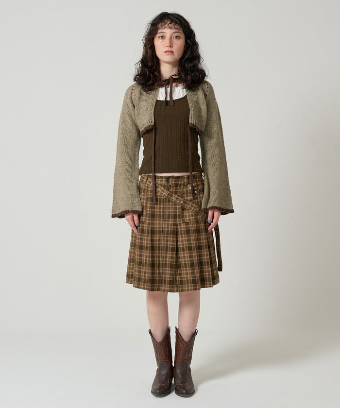 スカート/チェック/ハトメ/ミニ丈