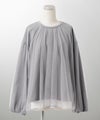 レイヤード タック 透け感 シンプル チュニック/ホワイト/グレー/ブラック/M