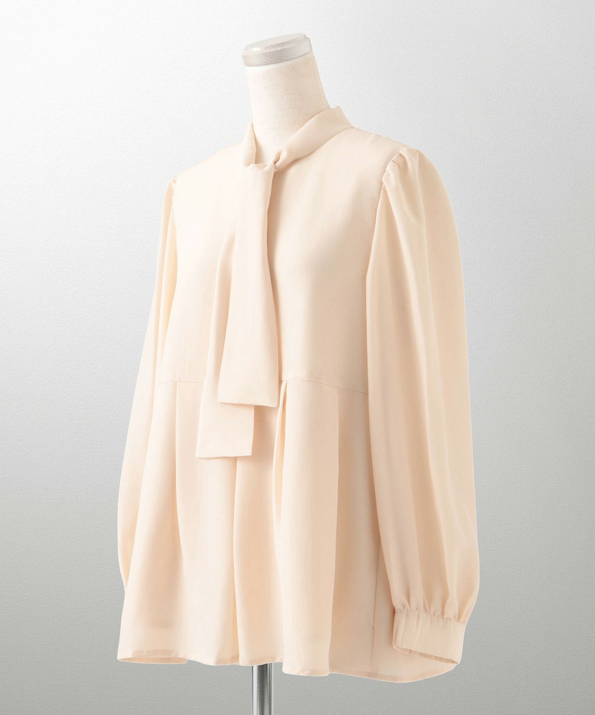 フォーマル オケージョン プリーツ タック ペプラム パフスリーブ/アイボリー/ピンクベージュ/ブラック/M