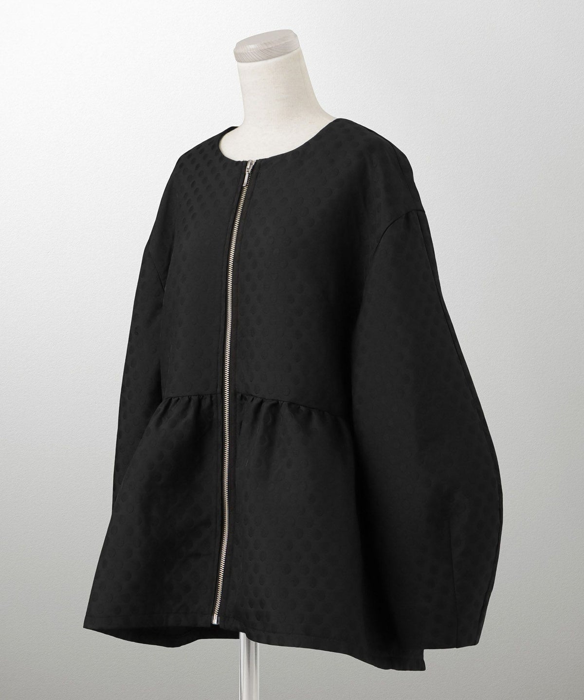 タック コクーンスリーブ 上品 カジュアル /ホワイト/ブラック/M