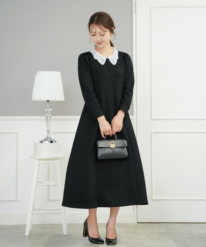 レース襟 リラックス ワンピース le reve vaniller