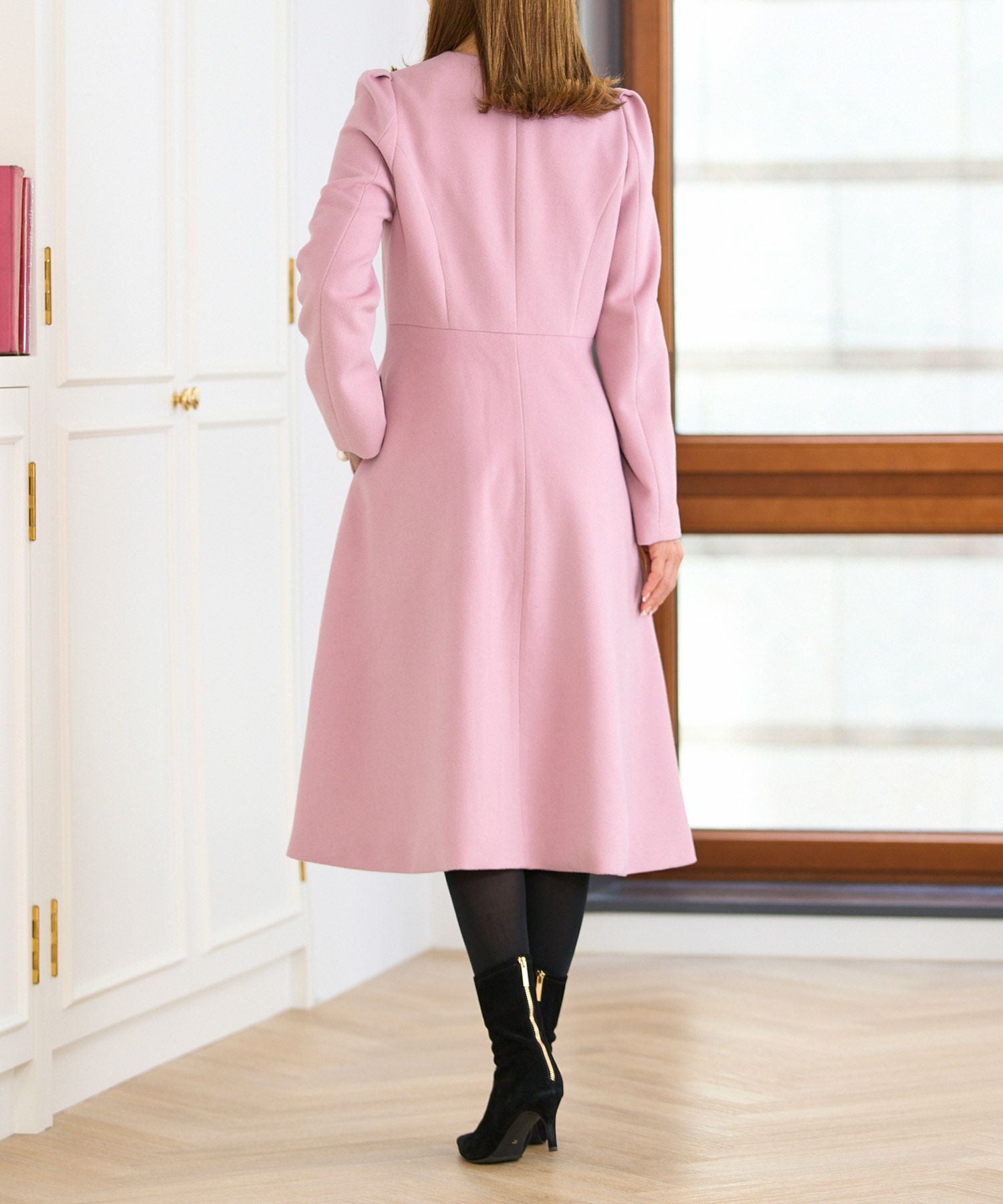 フロントスカラップ パール付き コート Prima Scherrer 全3色｜psc141