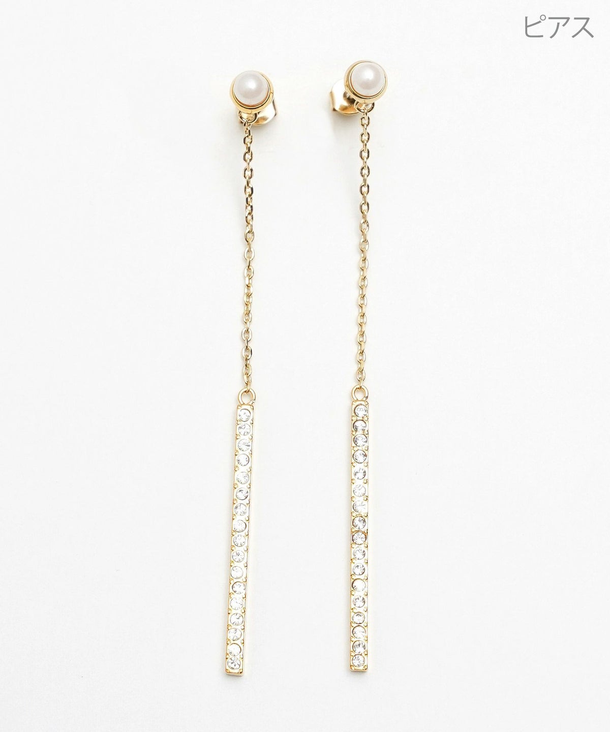 ライン クリスタル ピアス イヤリング Line Crystal Pierce Earring 真鍮 チタンポスト クリスタル プラパール ライン クリスタル ピアス イヤリング Line Crystal Pierce Earring （Liala）