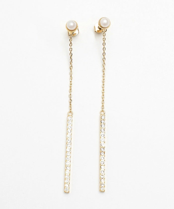 ライン クリスタル ピアス イヤリング Line Crystal Pierce Earring