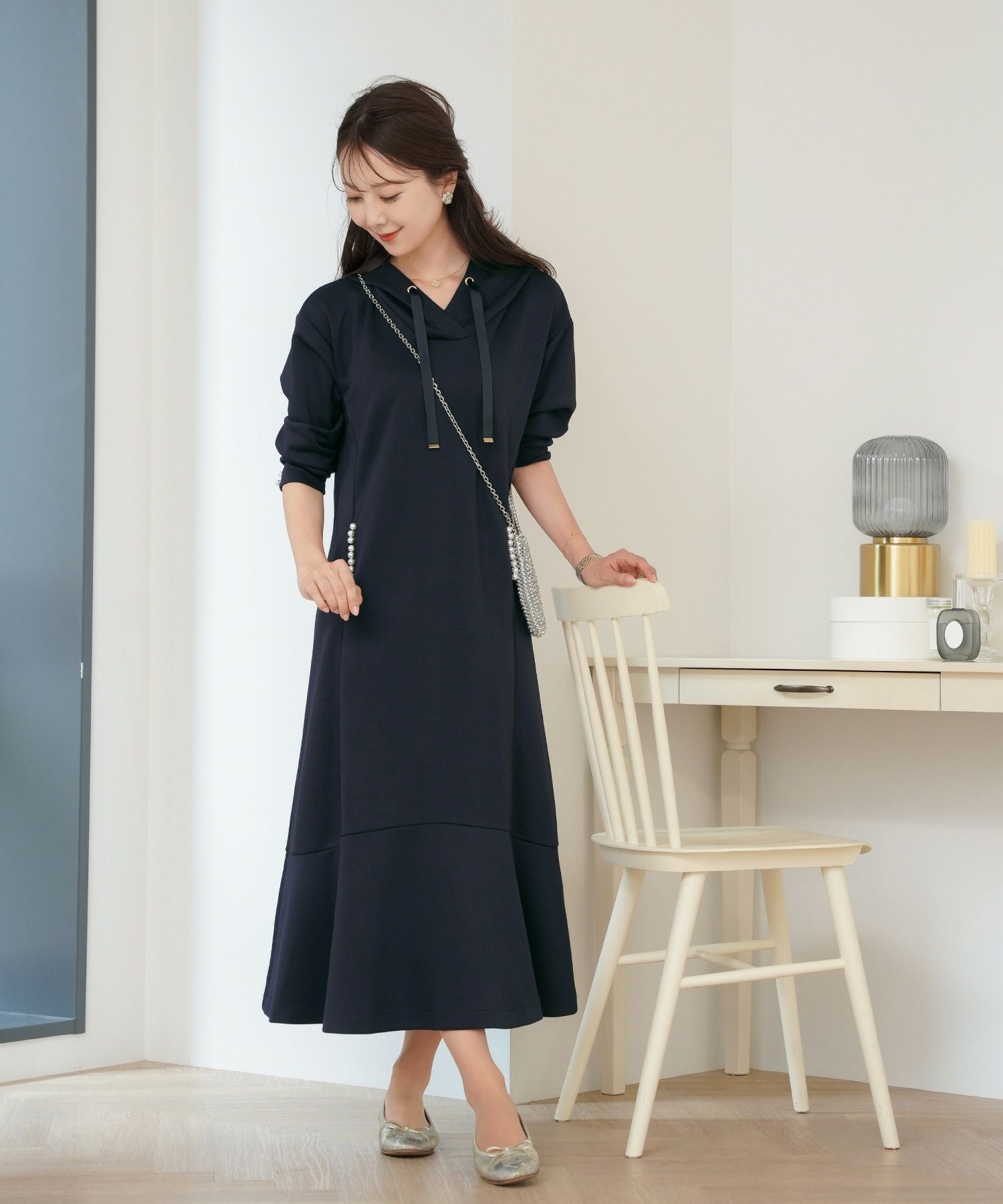 パールライン ポケット フーディ ワンピース le reve vaniller 全5色