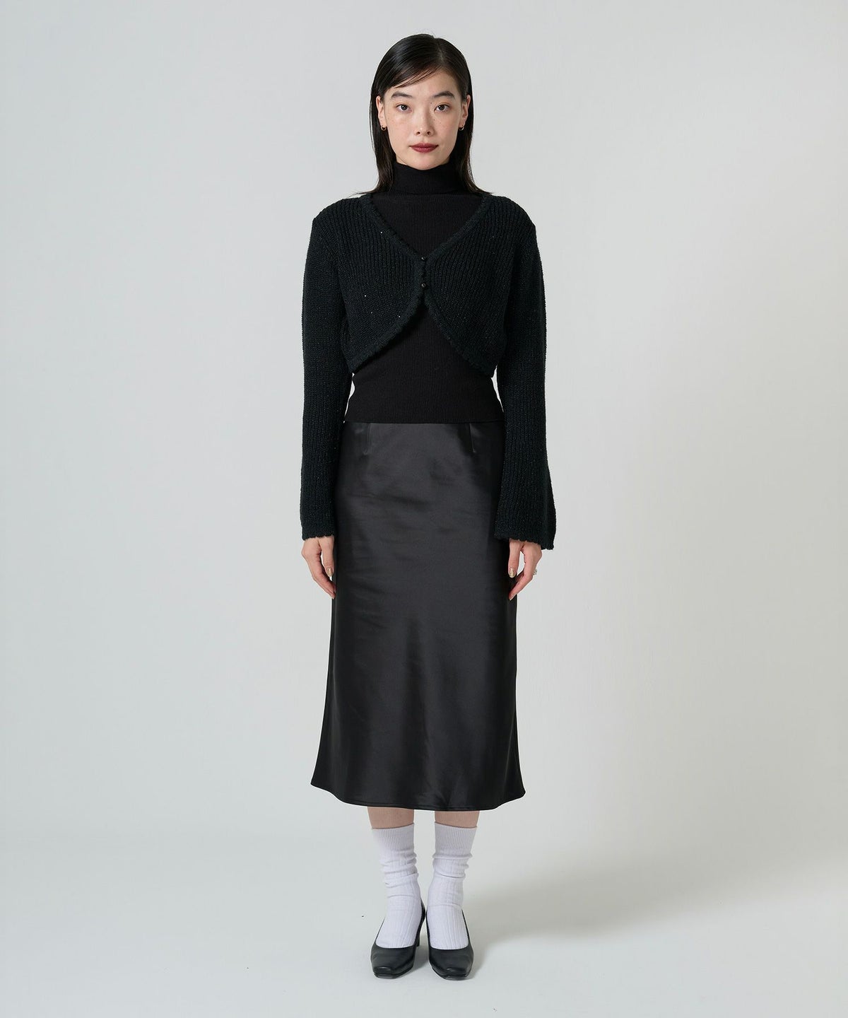 スカート/サテン/ミディ丈