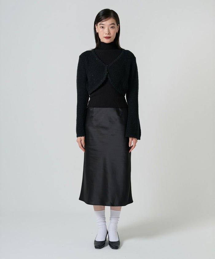 スカート/サテン/ミディ丈