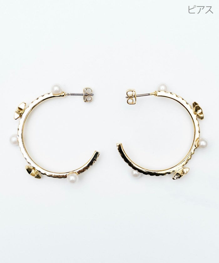 ナイト サークル ピアス イヤリング Night Circle Pierce Earring 真鍮 チタンポスト クリスタル プラパール ナイト サークル ピアス イヤリング Night Circle Pierce Earring （Liala）