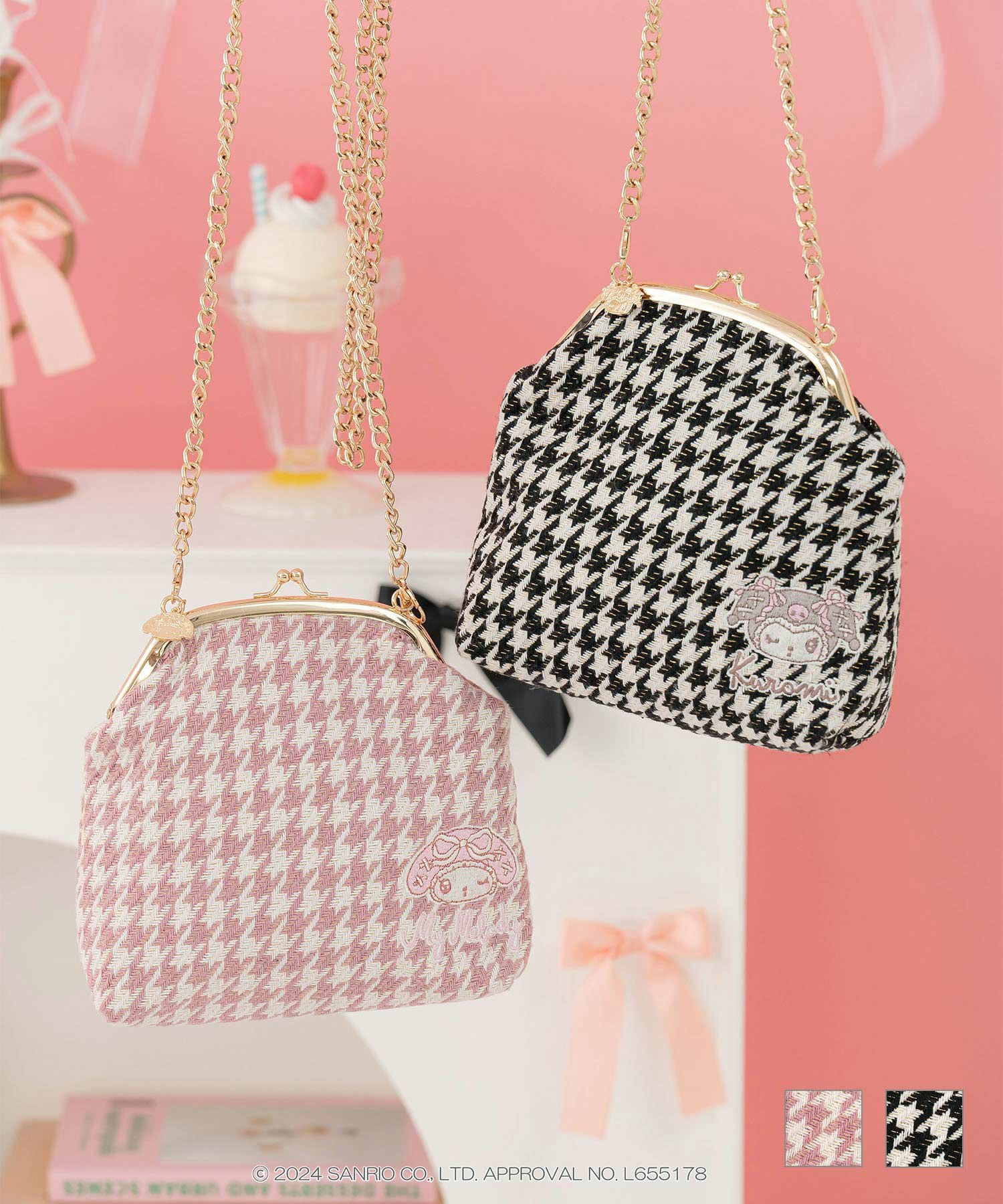 サンリオキャラクターズ コラボ 刺繍がま口 チェーンバッグ miolite 全