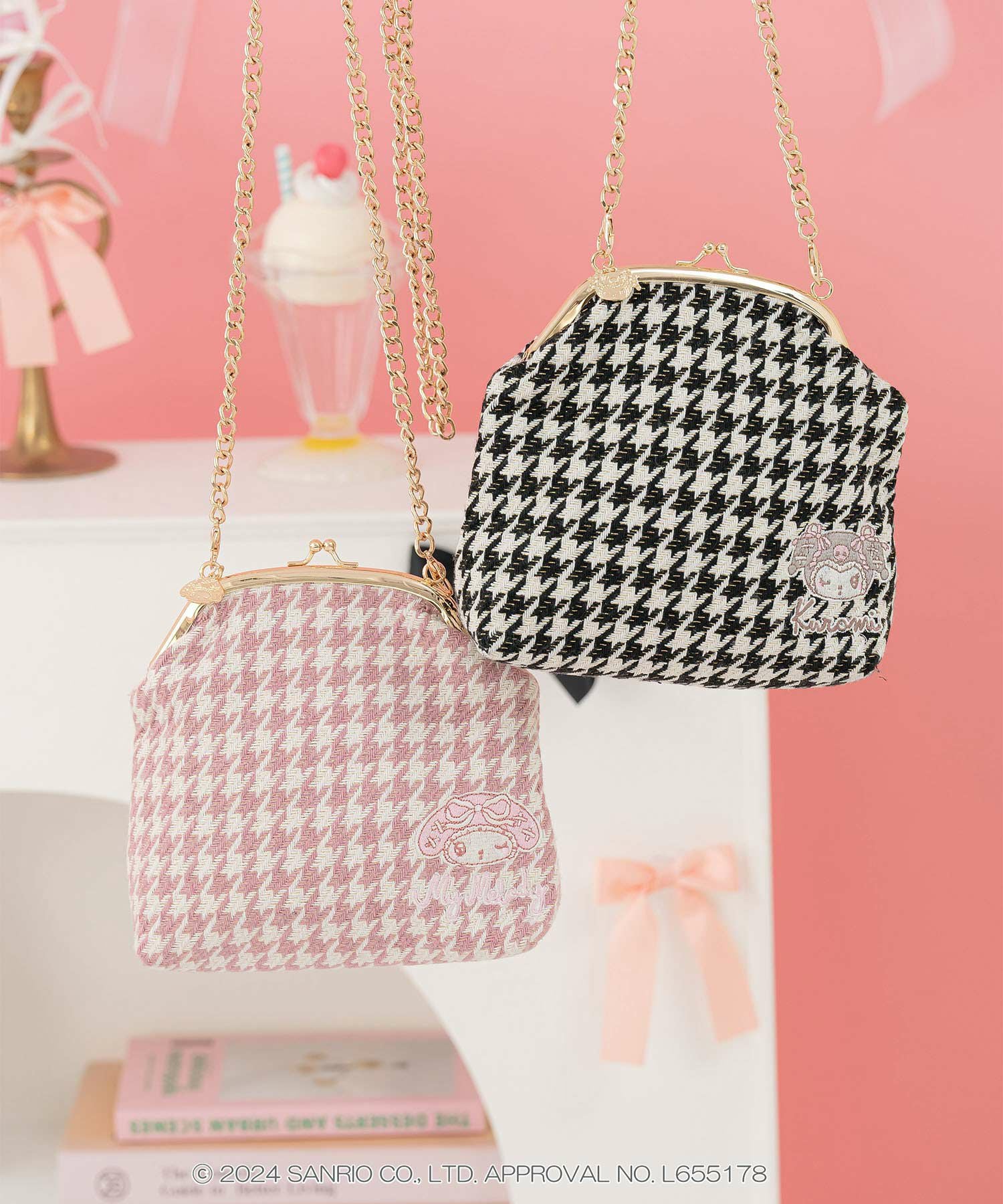 SALE サンリオキャラクターズ コラボ 刺繍がま口 チェーンバッグ