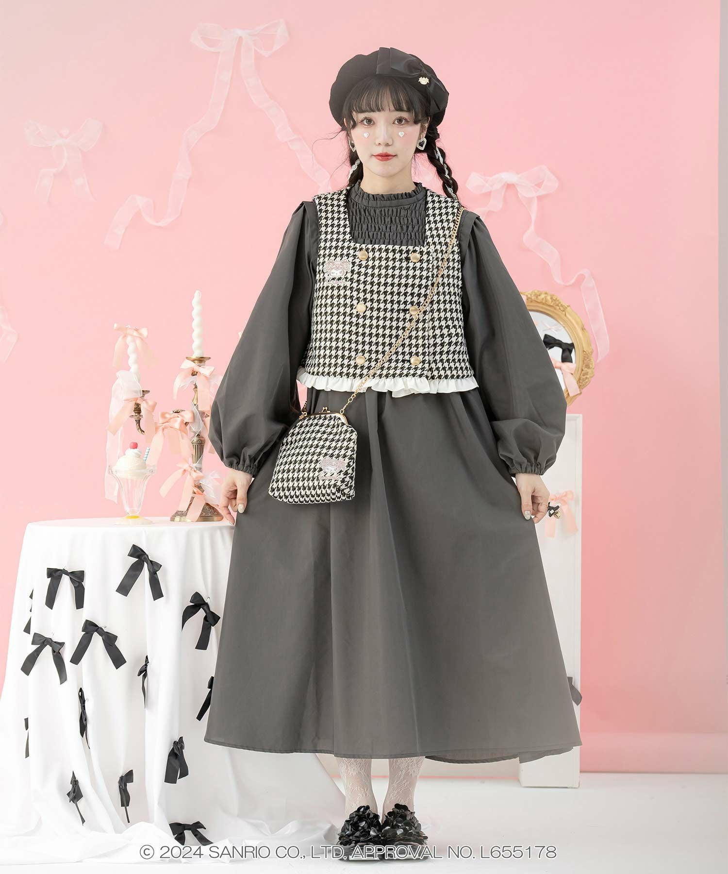 サンリオキャラクターズ コラボ 刺繍がま口 チェーンバッグ miolite 全