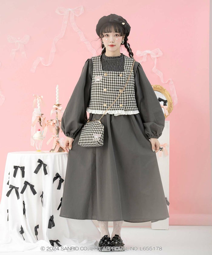 サンリオ マイメロディ クロミ チャーム 千鳥格子 ツイード/マイメロディ/クロミ/M