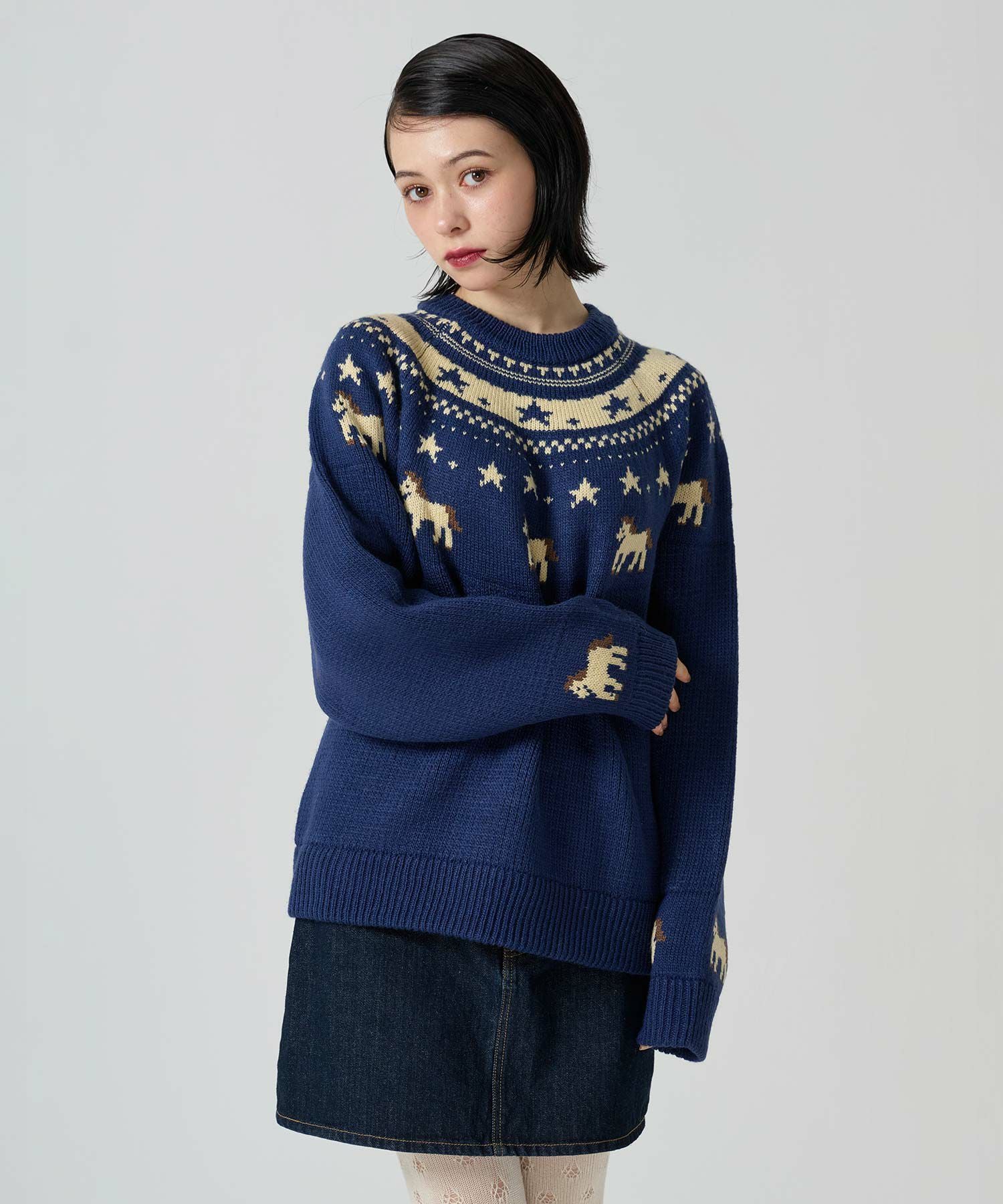 アニマル ノルディックニットプルオーバー TINA：JOJUN 全2色｜tnj441