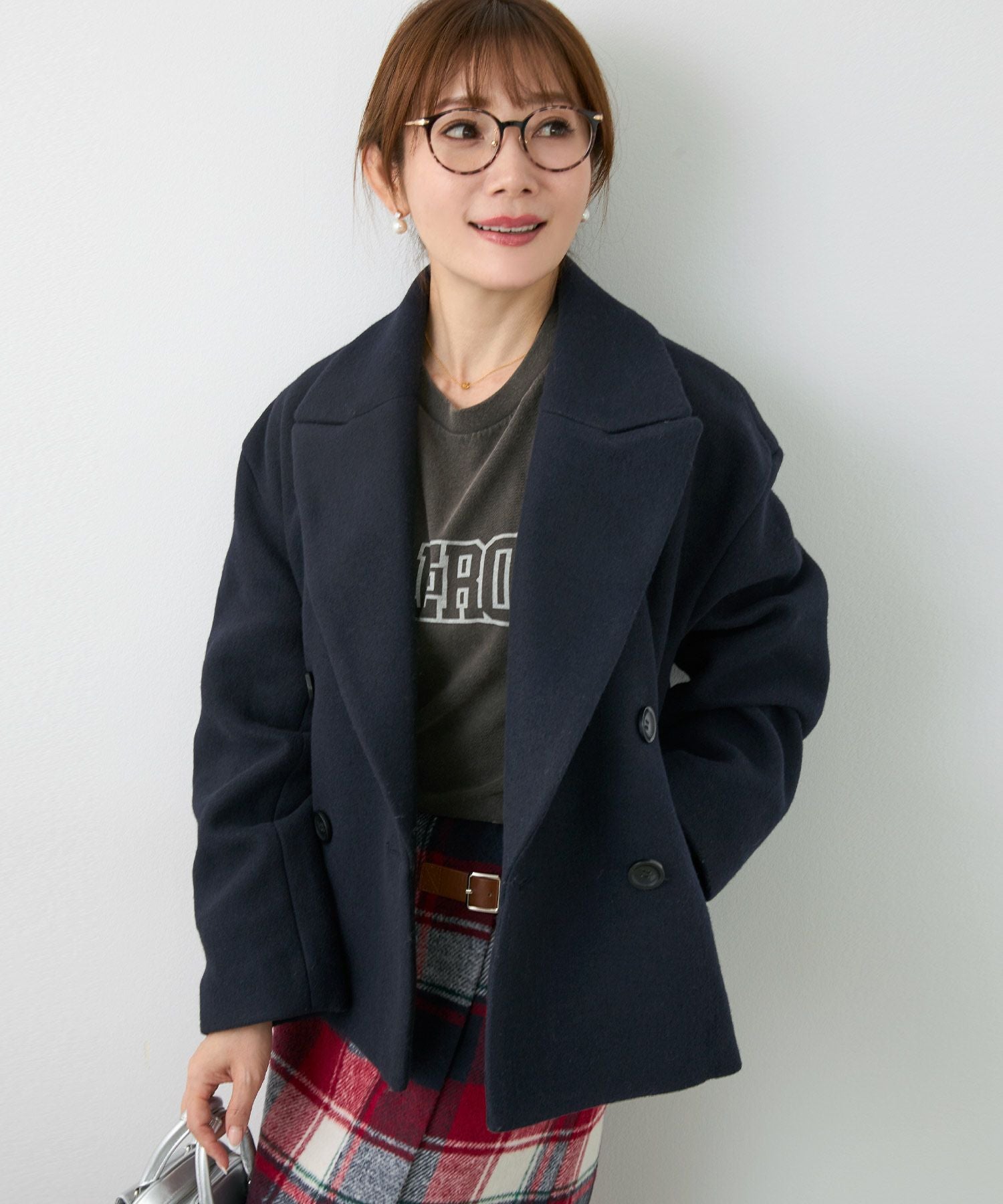 ピークドラペル襟 ショート コート Liala×PG 全3色｜lpg181-1983【1