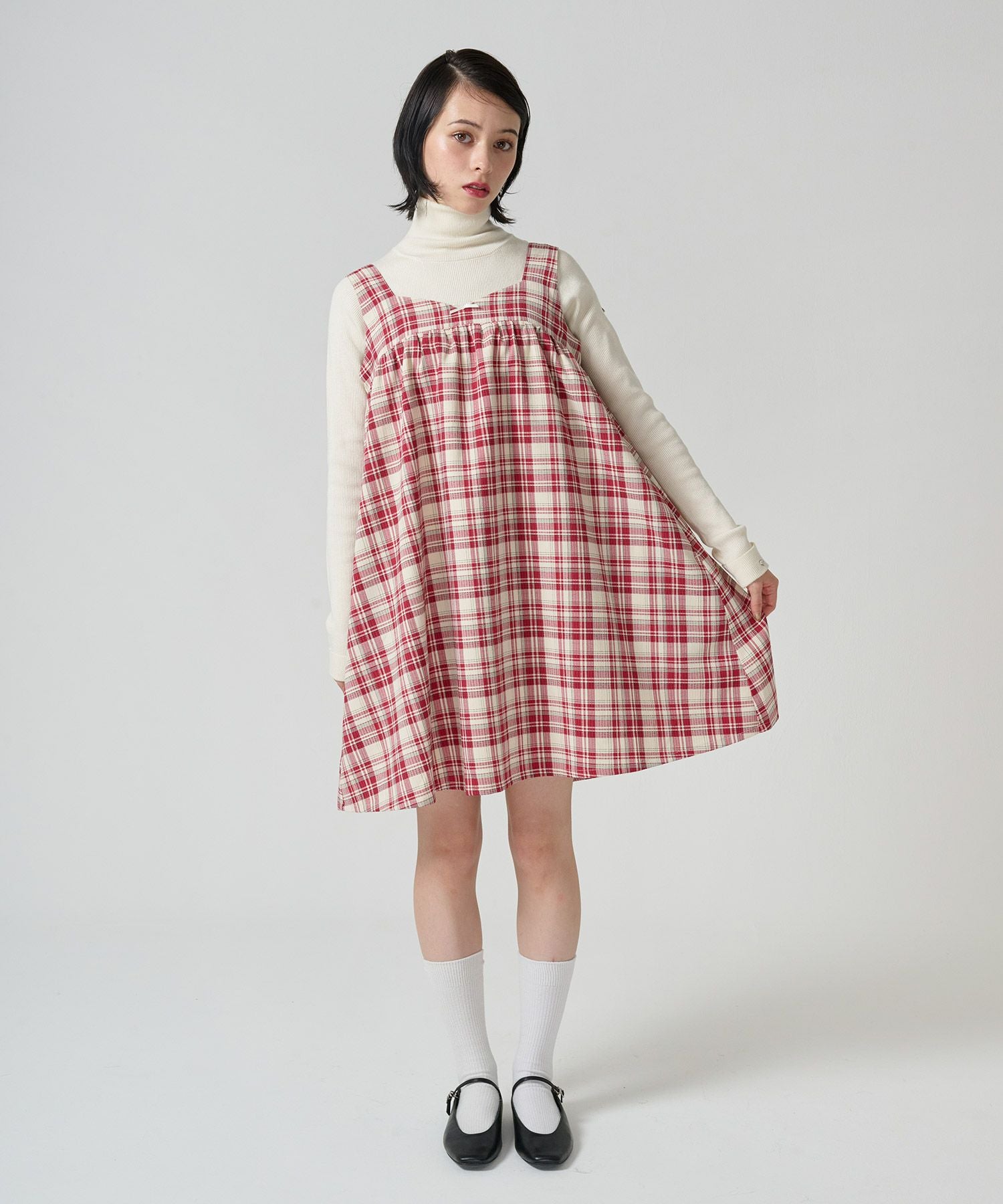 Special-Price-SALE チェック柄 バックリボンワンピース TINA：JOJUN