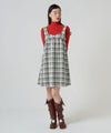 ワンピース/リボン/チェック柄/ミニ丈