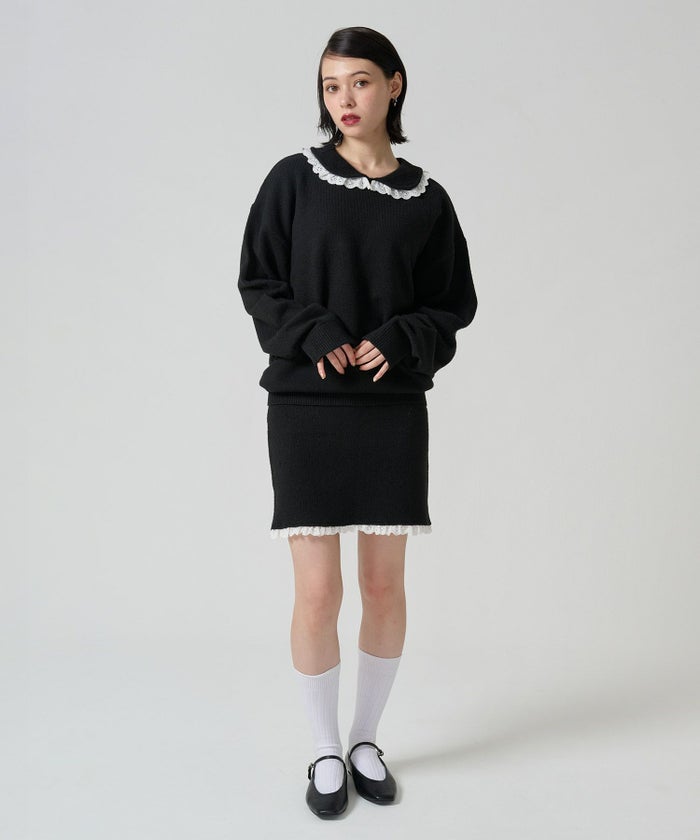 ニット/プルオーバー/レース付き