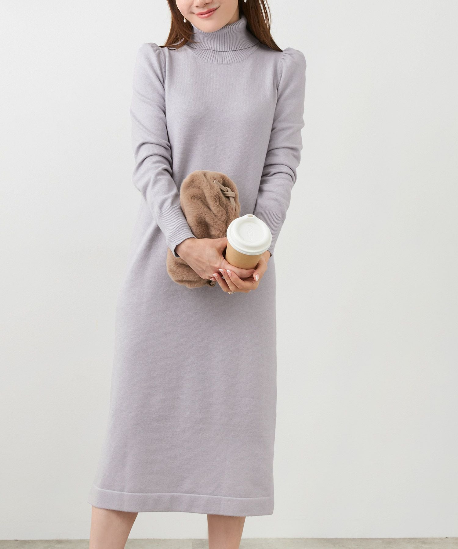 バックスリットタートル ニット ワンピース Liala×PG