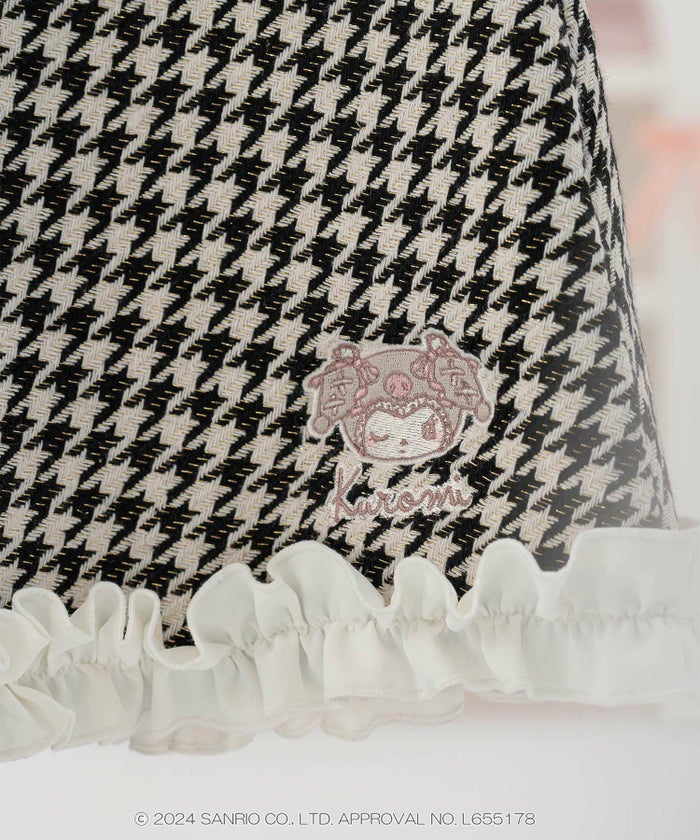 サンリオ マイメロディ クロミ 刺繍 フレア アシンメトリー/マイメロディ/クロミ/M