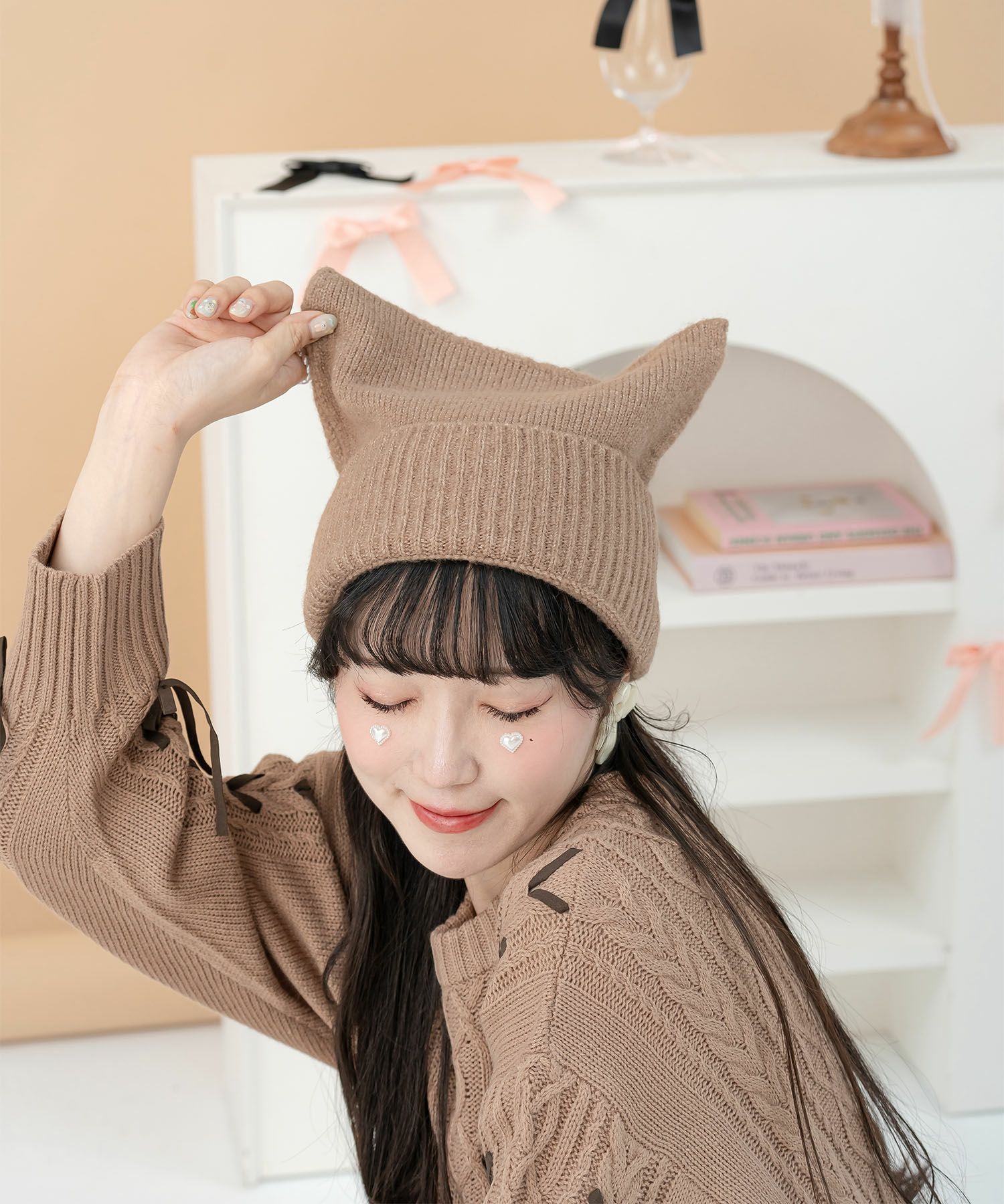 猫耳 ニット キャップ miolite 全3色｜mio984-0110【1】 - ニット