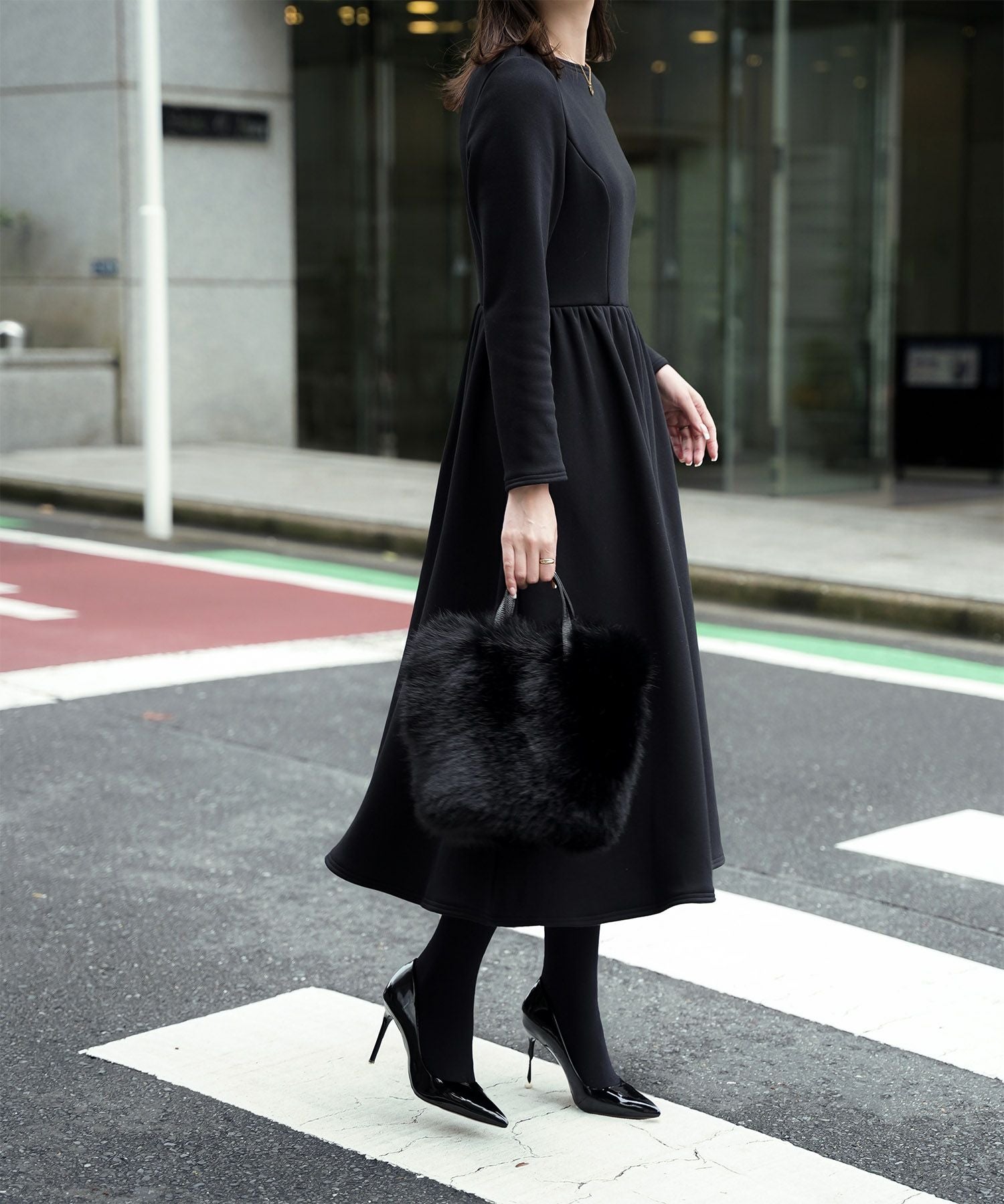 ボンバーヒート フィットアンドフレア ワンピース HUIT 全3色｜hit341