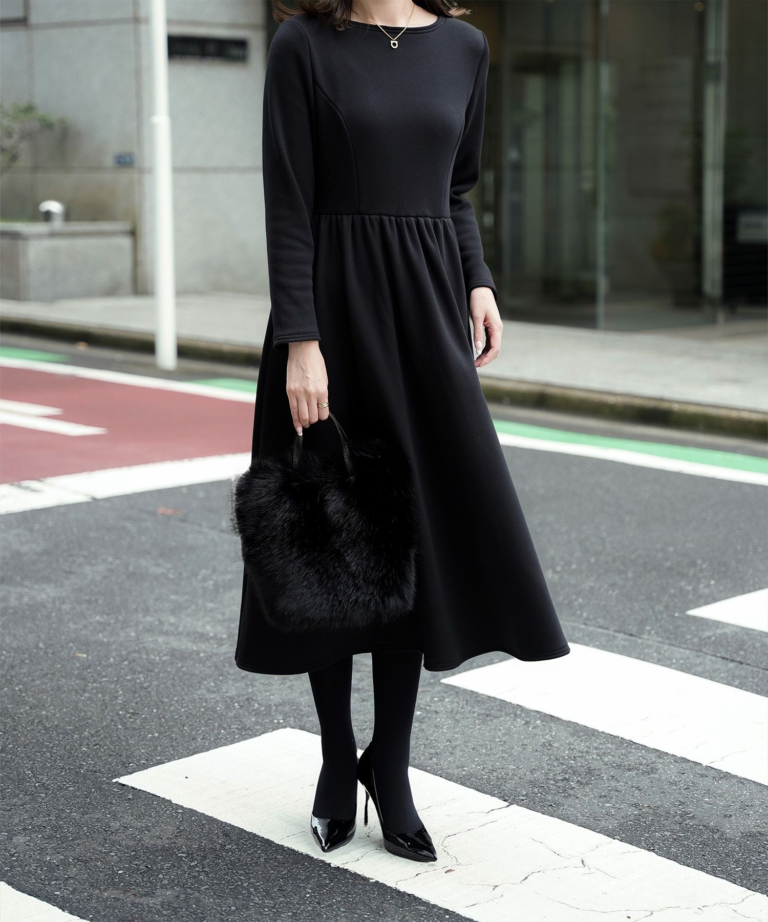 ボンバーヒート フィットアンドフレア ワンピース HUIT 全3色｜hit341