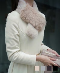 セレクト 上品 エレガント パーティ 秋冬 セレクト エコファー ティペット HUIT