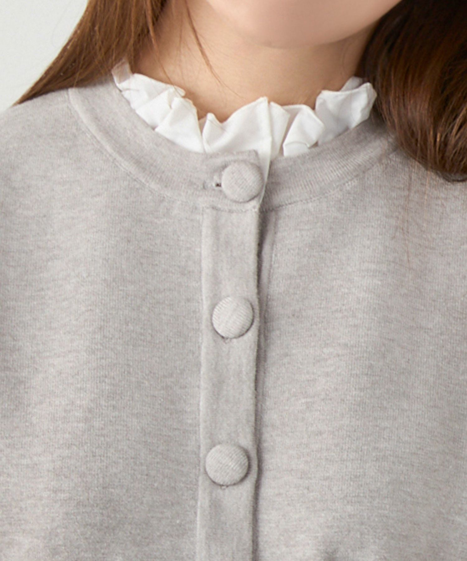 ミラノリブ フリル付き ニット カーディガン Liala×PG 全5色｜lpg441