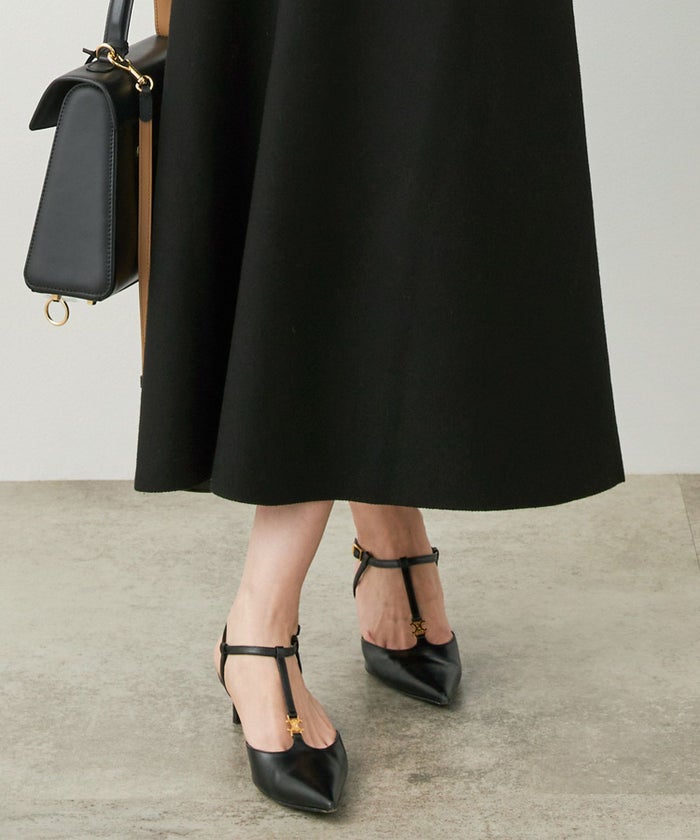 手洗い可ニットレディーススカートフレア白黒かわいいオフィスきれいめ大人秋冬おしゃれジョイントスペース