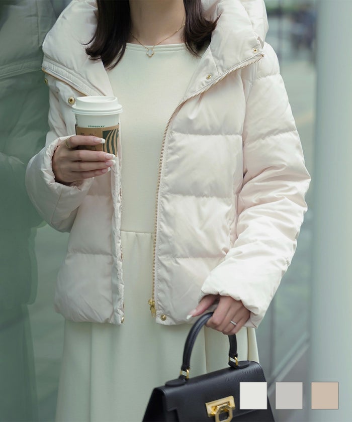 セレクト ダウン フェザー ボリューム ベーシック 冬 アウター セレクト ピーチスキン ショート丈 ダウン コート HUIT