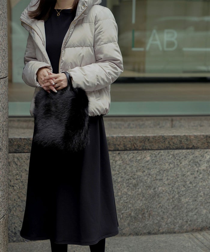 セレクト ダウン フェザー ボリューム ベーシック 冬 アウター/アイボリー/グレージュ/ベージュ/M