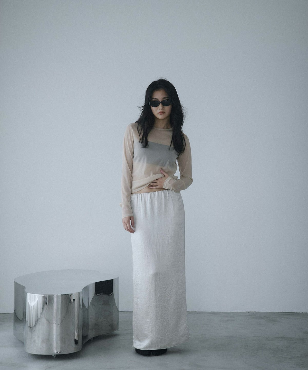 オリジナル 刺繍 シアー カットソー KINO THE KEI