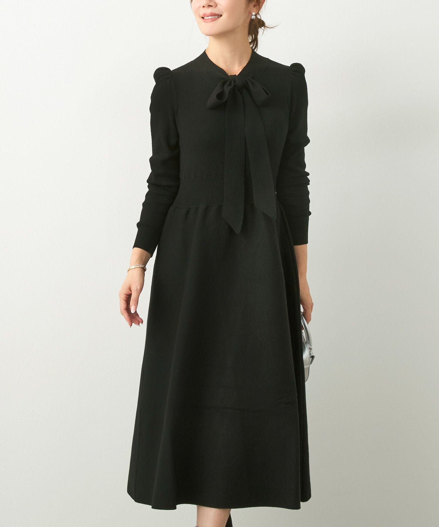 ボウタイ ニット ワンピース Liala×PG 全5色｜lpg341-2034【3】 - 長袖