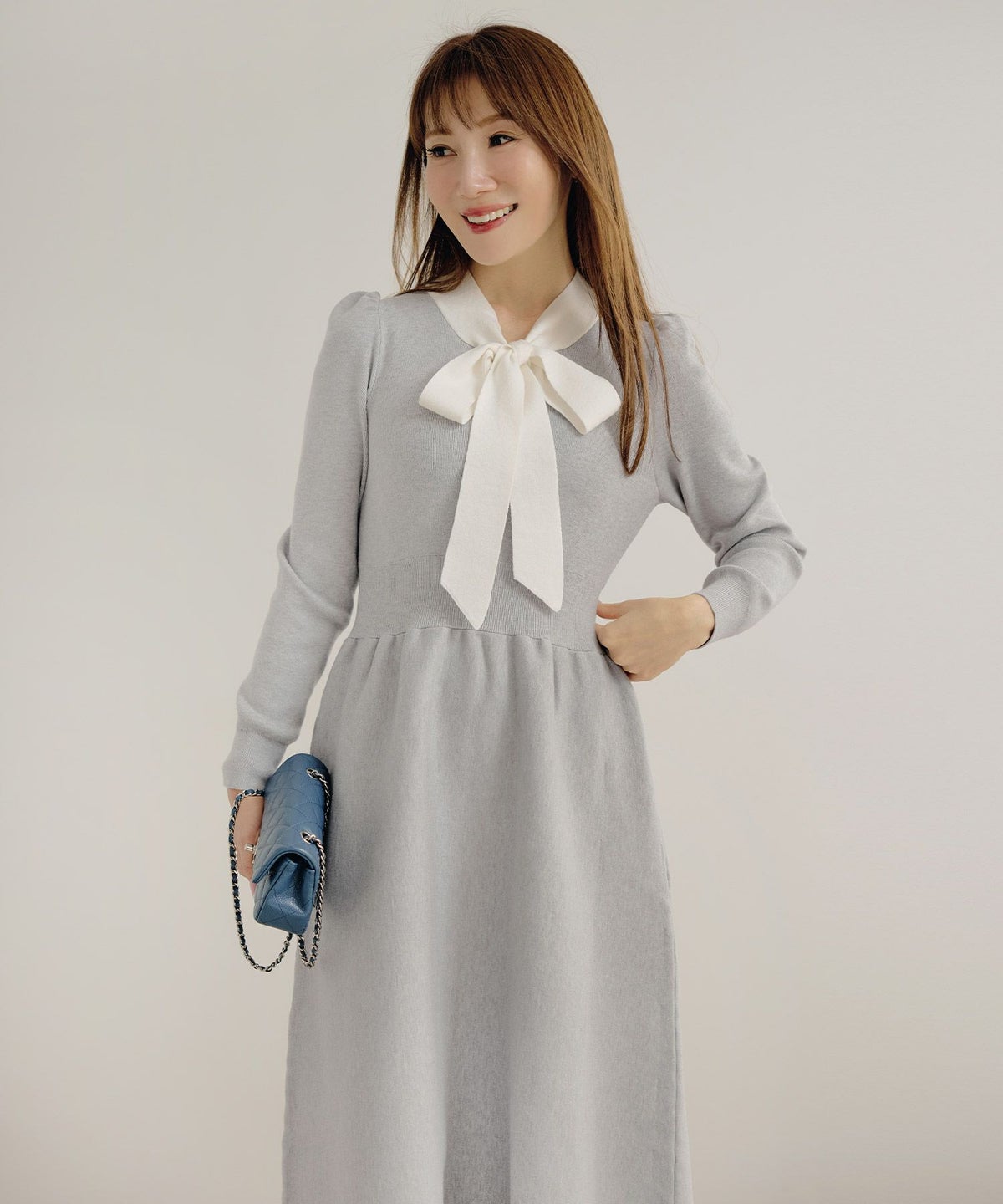 新色追加 手洗い可 長袖 ロング レディース 秋 春 フレア 黒 可愛い オフィス きれいめ ジョイントスペース