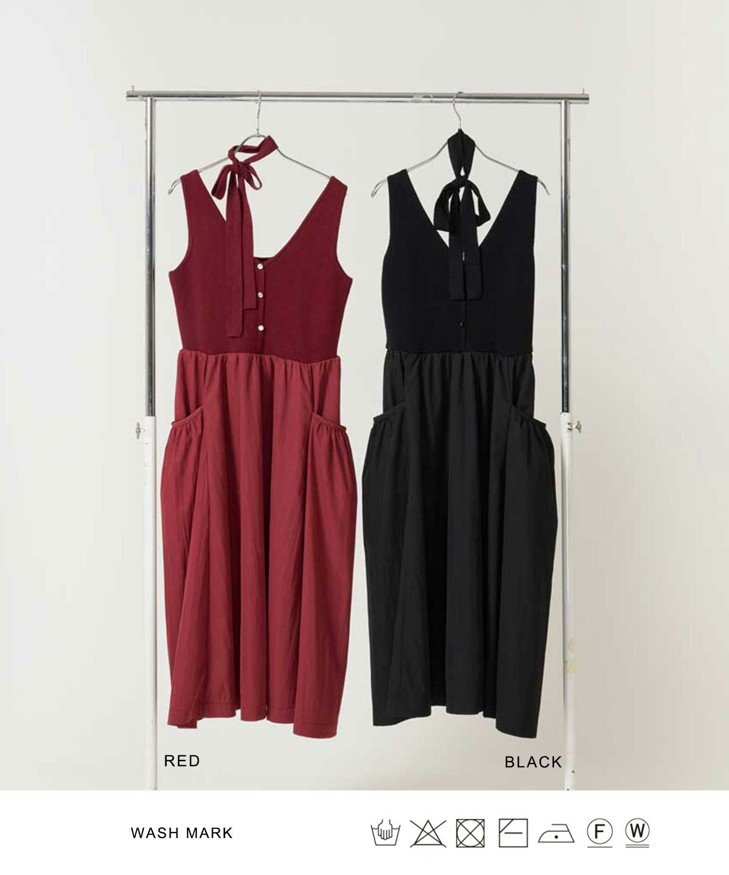 ボリュームスカート ドッキングニットワンピース TINA：JOJUN 全2色