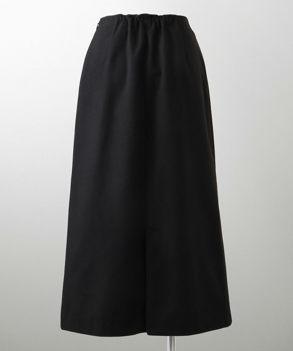 Aライン ウエストゴム ミモレ丈 くるみボタン 秋冬/アイボリー/ベージュ/ブラック/M