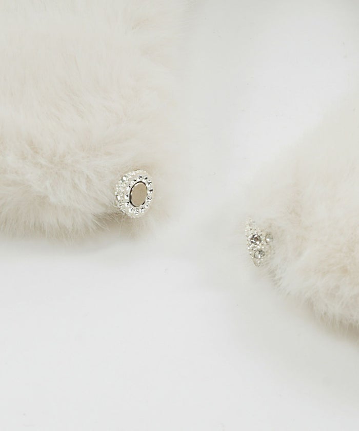 セレクト フェイクファー ティペット 白黒 ふわふわ もこもこ 秋冬 マフラー ストール 大人 きれいめ ジョイントスペース