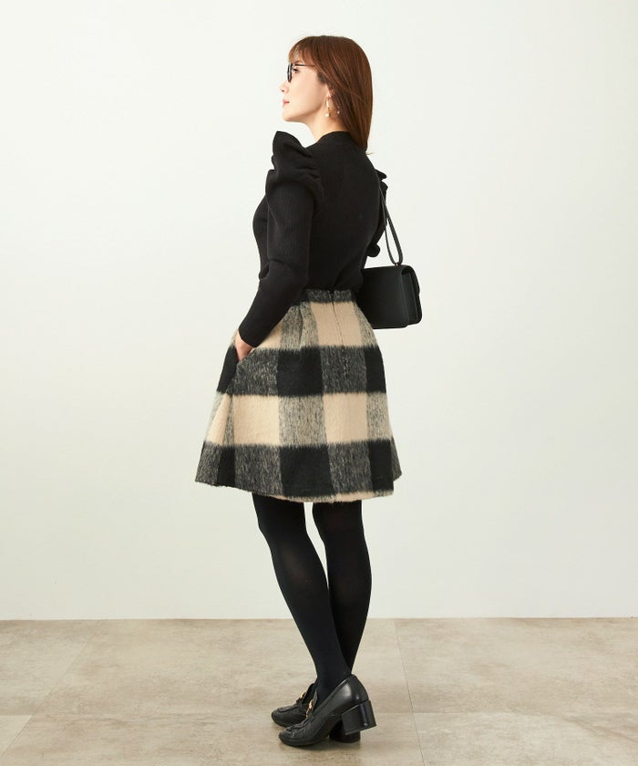 手洗い可 ニット トップス 秋春 冬 白黒 長袖 レディース かわいい きれいめ オフィス ジョイントスペース