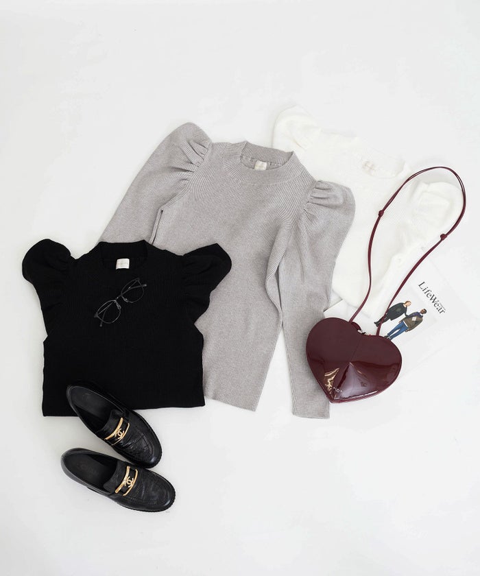 手洗い可 ニット トップス 秋春 冬 白黒 長袖 レディース かわいい きれいめ オフィス ジョイントスペース