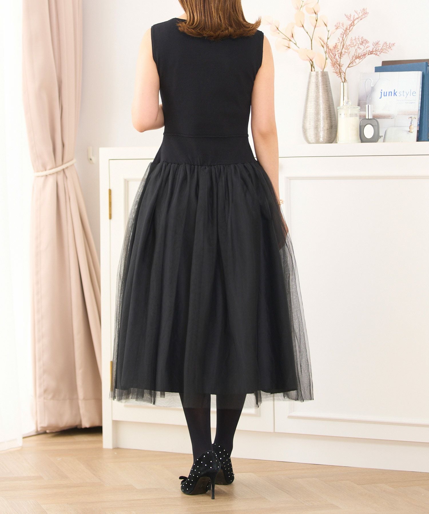 チュールドッキング ニット ワンピース Prima Scherrer 全3色｜psc341