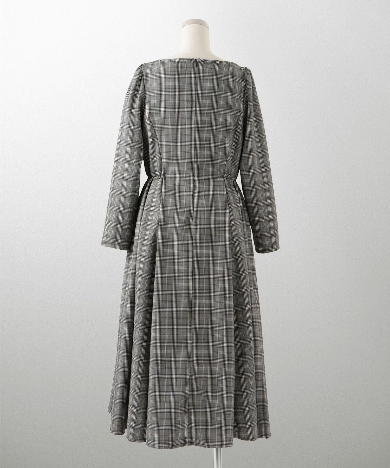 チェック柄 ワンピース HUIT 全2色｜hit341-0207【1】 - 長袖・七分袖