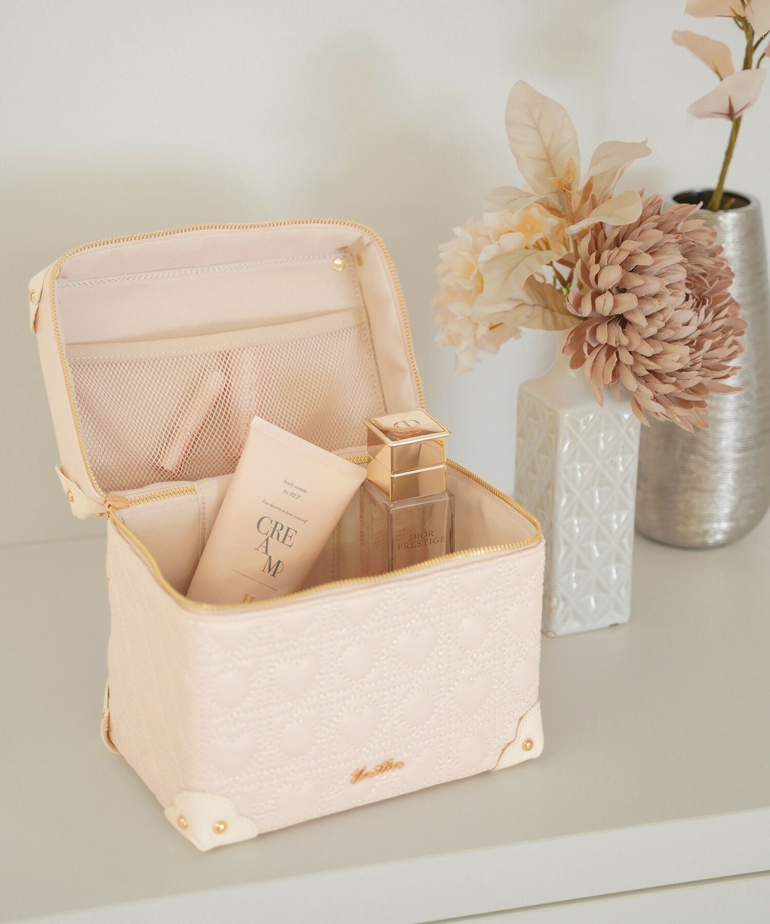 ハート キルティング コスメボックス le reve vaniller 全3色｜lvn947