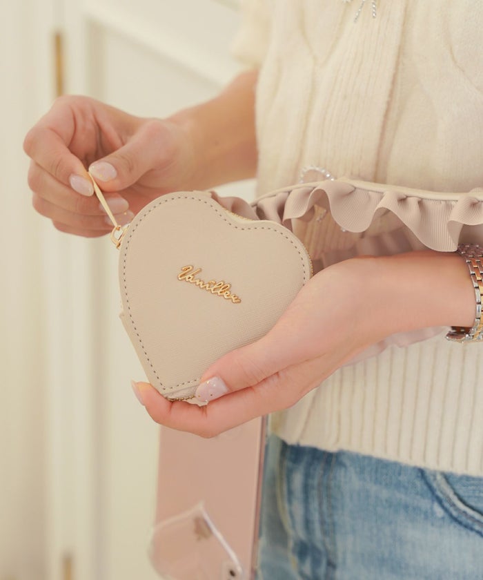 レディース/小物/グッズ/スマホストラップ/スマホショルダー/スマホ/オシャレ/フリル/ホルダー/可愛い/斜め掛け/レザー/グログラン/カラビナ/ピンクベージュ/ブラック/ゴールド/ハート/ポーチ/ファスナー/セット/可愛い/上品/フェミニン