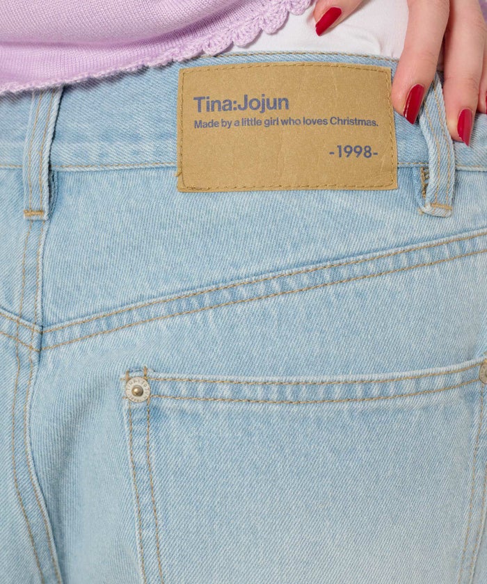 デニム/パンツ/ボトムス/インディゴ/サックス